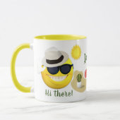 Personalisiertes Emoji mit Sun-Hut mit Cacti Tasse (Links)