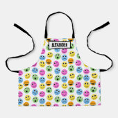 Personalisiertes Emojis sieht farbenfroh Gemustert Schürze (Vorderseite)