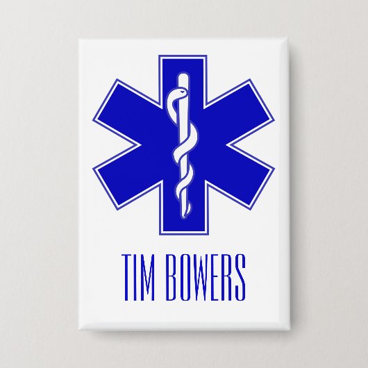 Personalisiertes EMT-Star of Life-Symbol Button (Vorderseite)