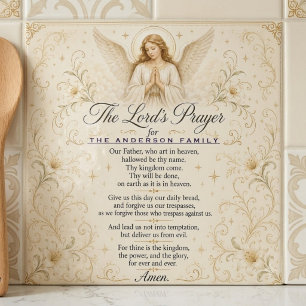 Personalisiertes Engel-Vaterunser-Familienname Fliese