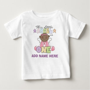 Personalisiertes Engels-Mädchen-1. Baby T-shirt