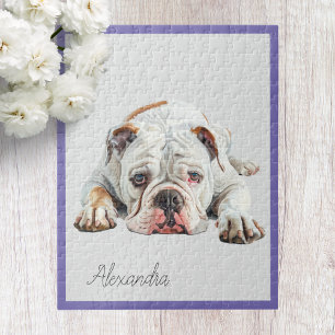 Personalisiertes Englisch Bulldogge-Jigsaw-Puzzle Puzzle