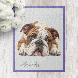 Personalisiertes Englisch Bulldogge-Jigsaw-Puzzle Puzzle