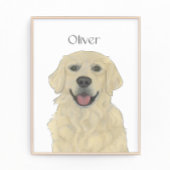 Personalisiertes Englisch Golden Retriever Dog Art Fotodruck