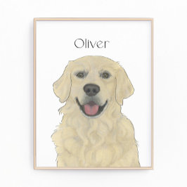 Personalisiertes Englisch Golden Retriever Dog Art Fotodruck