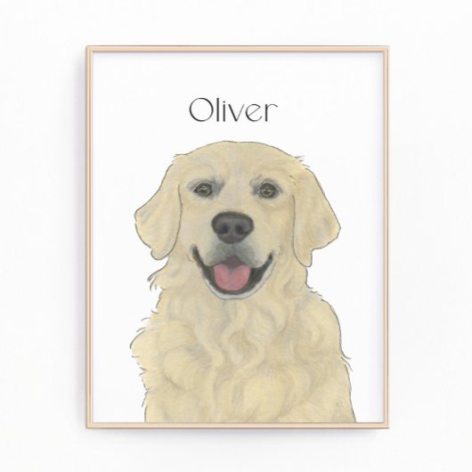 Personalisiertes Englisch Golden Retriever Dog Art Fotodruck