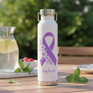 Personalisiertes Epilepsie-Bewusstsein Lila Band Trinkflasche