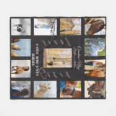 Personalisiertes Equine Girl Foto Textpferd Lover Fleecedecke (Vorderseite (Horizontal))