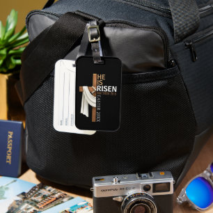 Personalisiertes Er ist auferstanden Vintage-Oster Gepäckanhänger