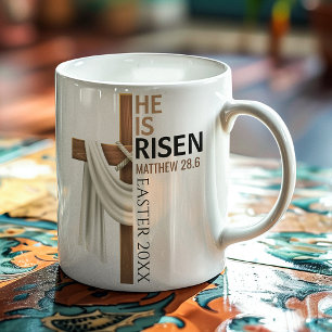 Personalisiertes Er ist auferstanden Vintage-Oster Kaffeetasse