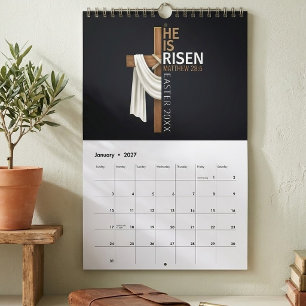 Personalisiertes Er ist auferstanden Vintage-Oster Kalender