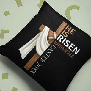 Personalisiertes Er ist auferstanden Vintage-Oster Kissen