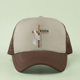 Personalisiertes Er ist auferstanden Vintage-Oster Truckerkappe