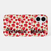 Personalisiertes Erdbeeren Fun iPhone 16 Glossy Ge Hülle (Rückseite (Horizontal))