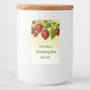 Personalisiertes Erdbeeren-Gelb-Ombre-Glas Lebensmitteletikett