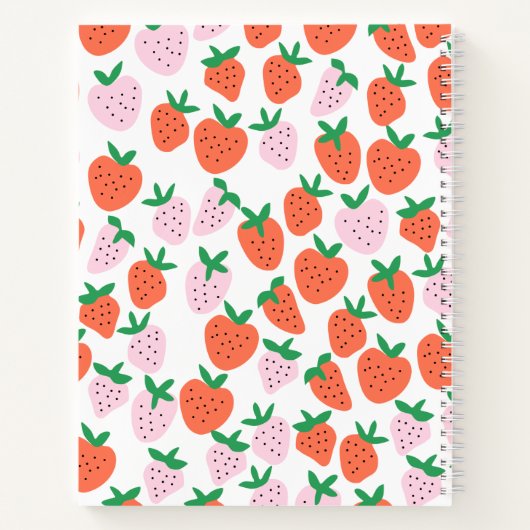 Personalisiertes Erdbeeren-Notebook Notizblock (Rückseite)