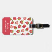 Personalisiertes Erdbeermuster Gepäckanhänger (Vorderseite horizontal)