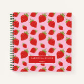 Personalisiertes Erdbeermuster Rezept Notizblock (Vorderseite)