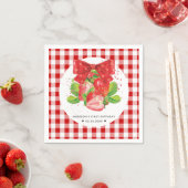 Personalisiertes Erdbeerthema Geburtstag Niedliche Serviette (Beispiel)