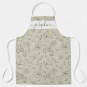 Personalisiertes Erdtonblumenmuster Schürze (Vorderseite)
