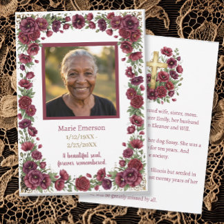 Personalisiertes Erinnerungsfoto-Andenken | Floral Karte