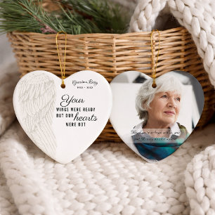 Personalisiertes Erinnerungsfoto-Herz Keramik Ornament