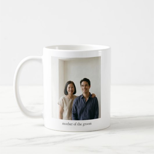Personalisiertes Erinnerungsstück Mutter Bräutigam Kaffeetasse (Links)
