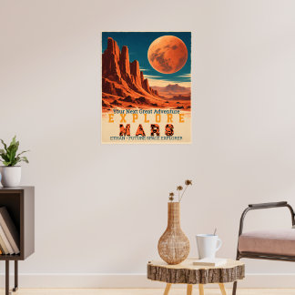 Personalisiertes Erkunde den Mars Vintage Retro We Poster