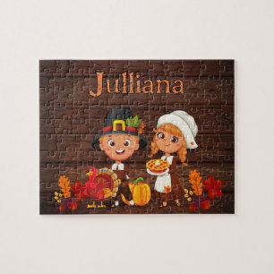 Personalisiertes Erntedank-Kinder-Namen-Puzzle Puzzle