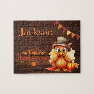 Personalisiertes Erntedank-Kindernamen-Puzzle Puzzle