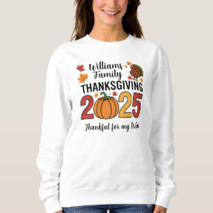 Personalisiertes Erntedankfest 2025 Kürbis Familie Sweatshirt
