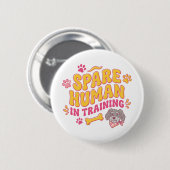 Personalisiertes Ersatzmenschen-Hund mit Namen Button (Vorne & Hinten)
