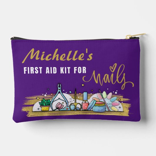 Personalisiertes Erste-Hilfe-Kit für Nägel-Zubehör Zubehörtasche (Rückseite)