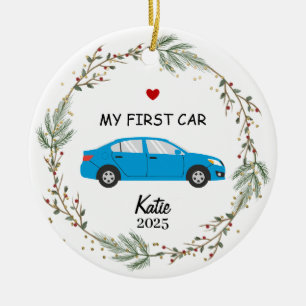 Personalisiertes erstes Auto-Foto-Ornament, mein n Keramik Ornament