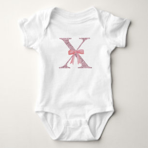 Personalisiertes erstes Baby-Mädchen "X" Baby Strampler