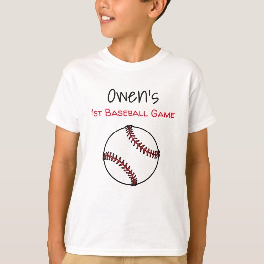 personalisiertes erstes Baseballspiel T-Shirt (Vorderseite)