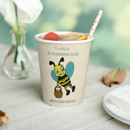 Personalisiertes erstes Geburtsjahr 1. Geburtstag Pappbecher (In Situ)