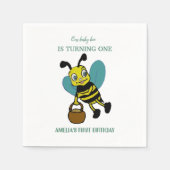 Personalisiertes erstes Geburtsjahr 1. Geburtstag  Serviette (Vorderseite)