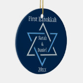 Personalisiertes erstes Hanukkah-Ornament Keramik Ornament (Rechts)