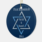 Personalisiertes erstes Hanukkah-Ornament Keramik Ornament (Links)