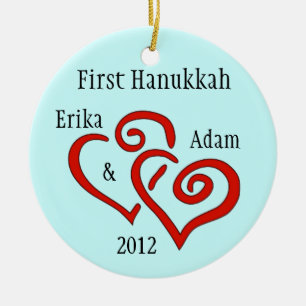 Personalisiertes erstes Hanukkah-Ornament Keramik Ornament
