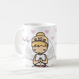 Personalisiertes erstes Kommunions-Tagesmädchen Kaffeetasse