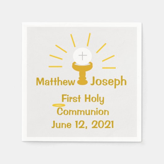 Personalisiertes erstes Kommunizpapier Napkin Serviette (Vorderseite)