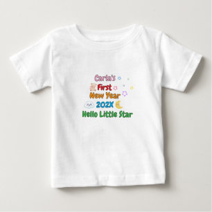 Personalisiertes erstes Neujahr des Babys – Süßes Baby T-shirt
