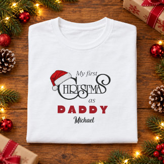 Personalisiertes Erstes Weihnachten als Daddy T-Sh T-Shirt