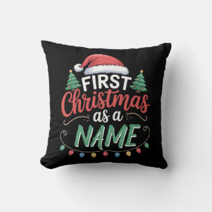 Personalisiertes erstes Weihnachten als Familie Ma Kissen