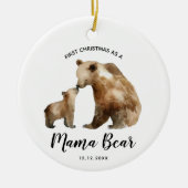 Personalisiertes erstes Weihnachten als Mutter Keramik Ornament (Vorne)