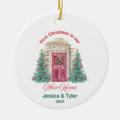 Personalisiertes erstes Weihnachten auf der neuen Keramik Ornament (Vorne)