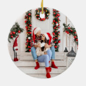 Personalisiertes erstes Weihnachten auf der neuen Keramik Ornament (Hinten)