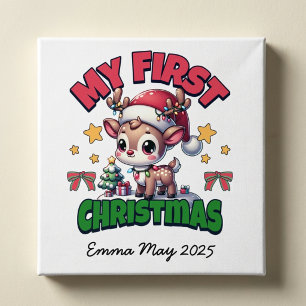 Personalisiertes Erstes Weihnachten Baby Brauner N Magnetkarte